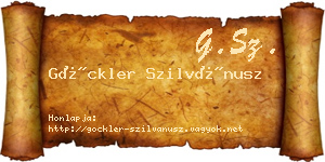 Göckler Szilvánusz névjegykártya